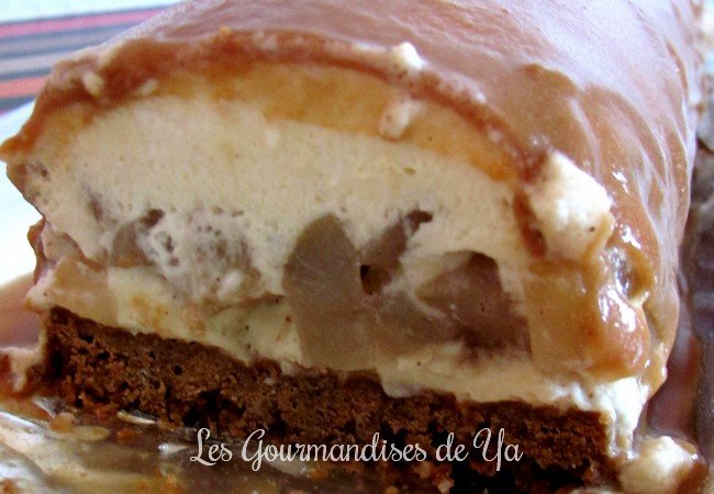 Bûche poires, vanille et spéculoos LGY 02