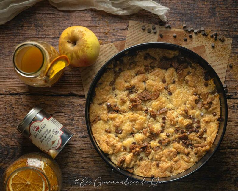 Crumble pommes - spéculoos et pépites de chocolat