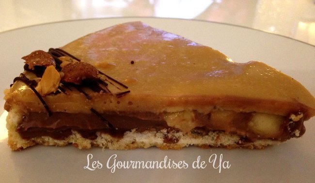 Tarte chocolat au lait, caramel beurre salé et banane LGY 02