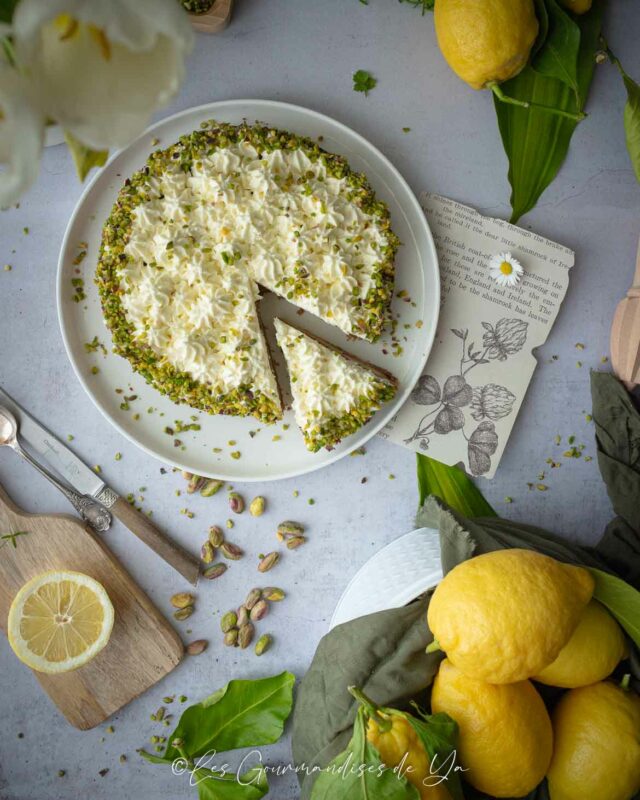 Tarte citron et pistache