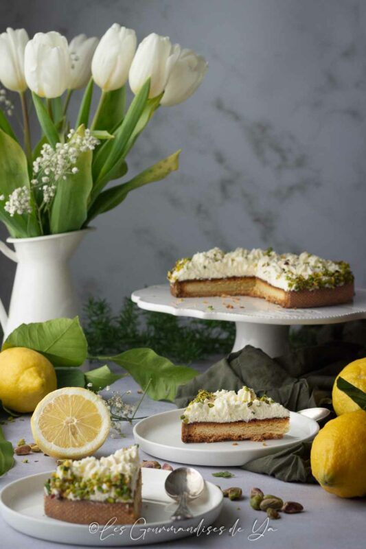 Tarte citron et pistache