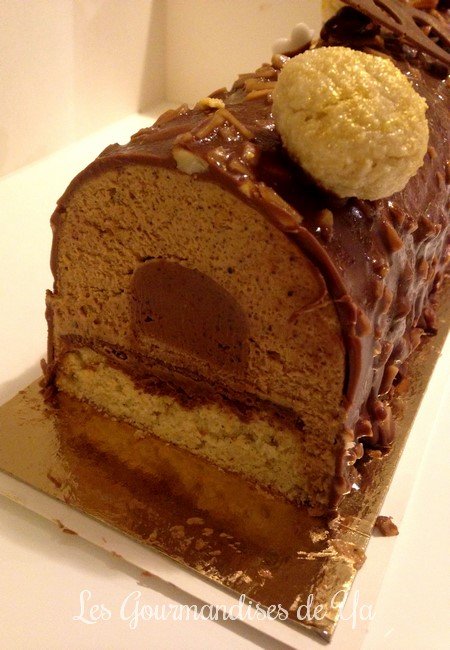Bûche praliné, vanille et chocolat LGY 02