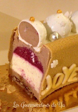 Bûche marron, vanille et cassis LGY 04