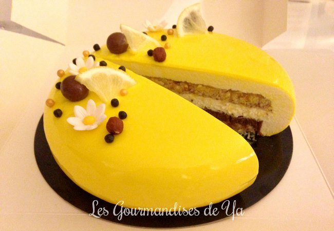 Entremets citron-noisette Sébastien SERVEAU LGY découpé