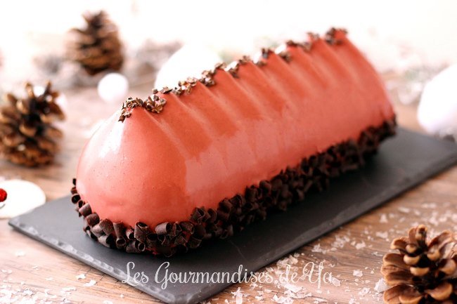 Bûche chocolat noir - framboise - Les Gourmandises de Ya