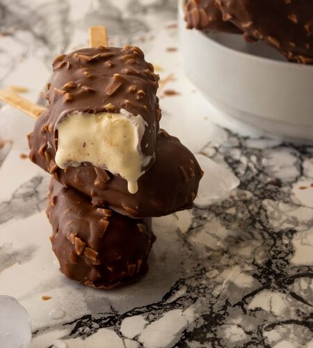 Recette glaces magnums au chocolat blanc et noisette