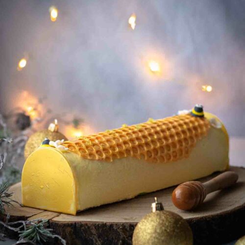 Bûche miel, citron et vanille