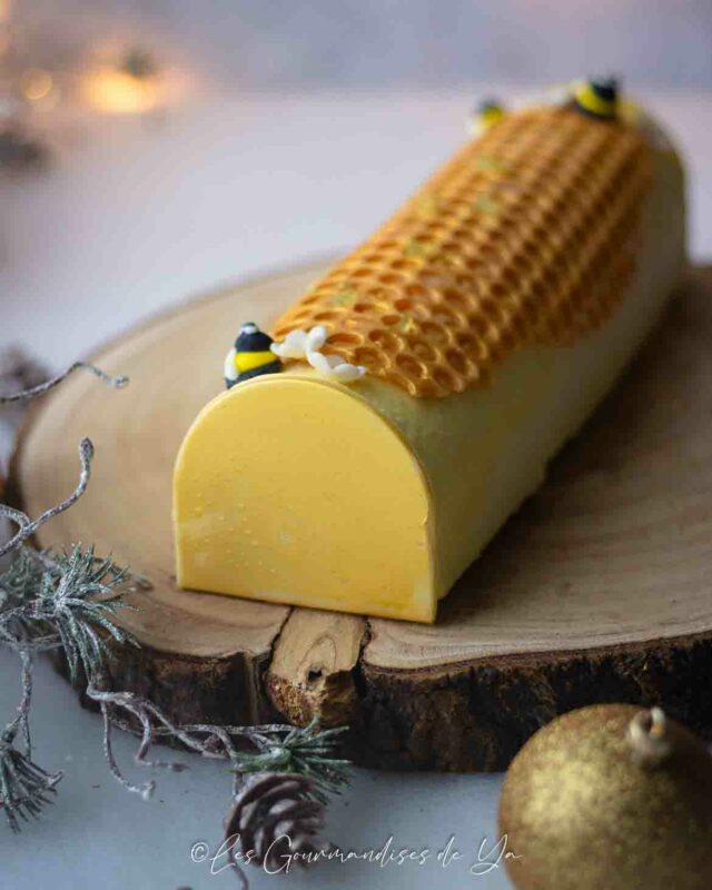 Bûche miel, citron et vanille