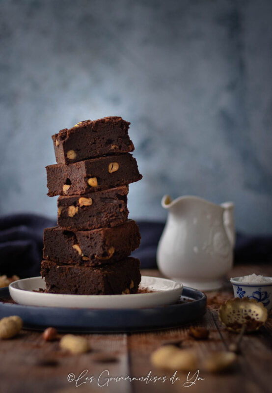 Brownie chocolat noir et cacahuètes